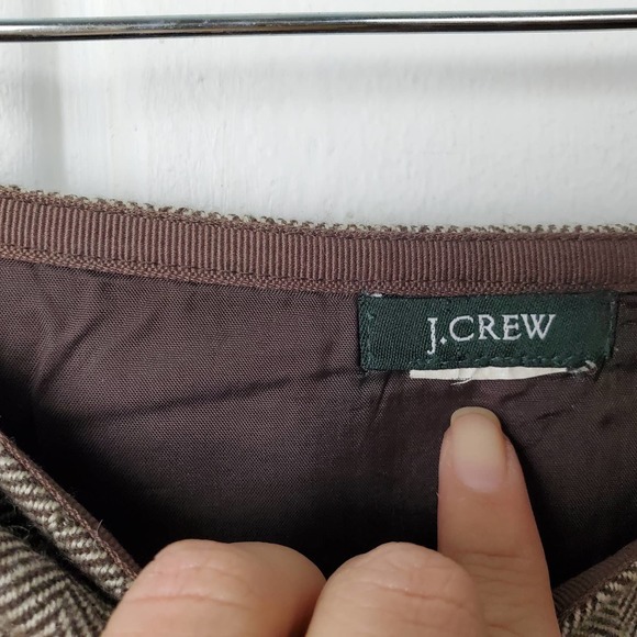 J. Crew A Line Fully Lined Brown Tweed Skirt Women's 2 - Picture 4 of 5